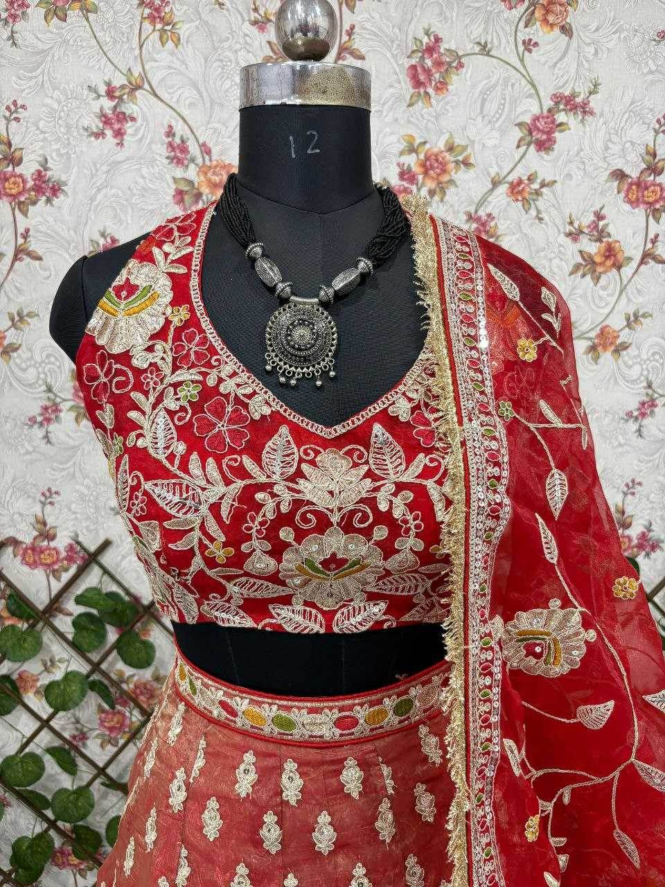 Silk Designer Embroidered Lehenga - MYLUXURY LANE ENTERPRISE
